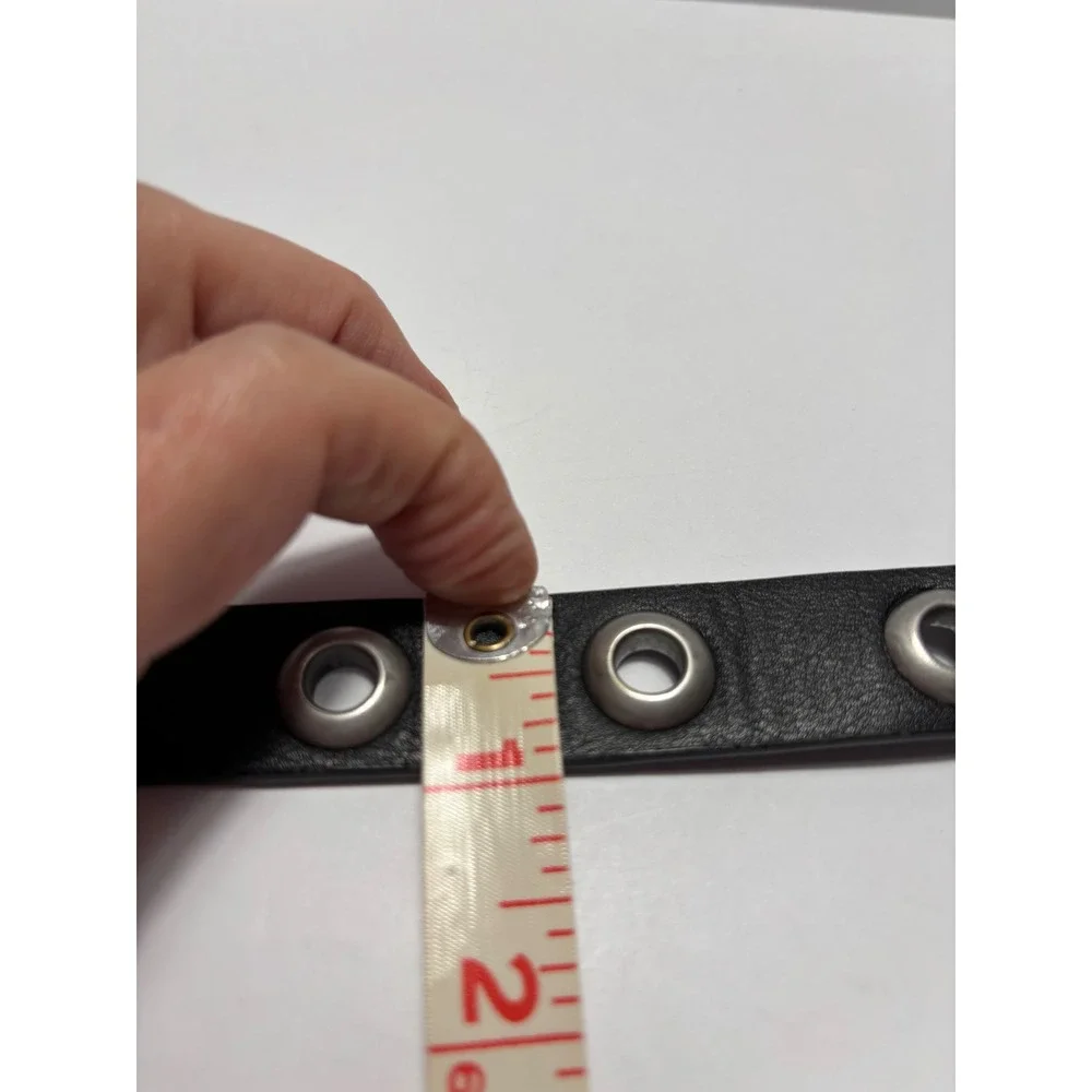 Brandy Melville Grommet Belt One Size Black Silver Eyelet Faux Leather Edgy